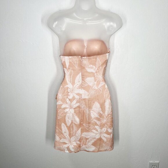 Superdown Floral Pale Pink Strapless Faux Wrap mini Dress Size XS - Picture 8 of 11